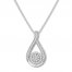 Diamond Necklace 1/2 ct tw Round-cut 10K White Gold