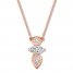 Diamond Necklace 1/3 ct tw Round/Marquise/Pear 10K Rose Gold