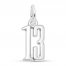 Number 13 Charm Sterling Silver