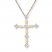 Diamond Cross Necklace 1/6 ct tw Round-cut 10K Yellow Gold