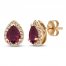 Le Vian Rhodolite & Diamond Earrings 1/4 ct tw 14K Strawberry Gold