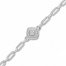 Diamond Paperclip Bracelet 1/3 ct tw Round-cut Sterling Silver 7.25"