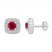 Lab-Created Ruby Earrings Lab-Created Sapphires Sterling Silver