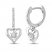 Diamond Heart Hoop Earrings 1/10 ct tw Sterling Silver