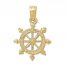 Ship's Wheel Charm 14K Yellow Gold