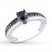Black Diamond Ring 1-1/4 cts tw Round-cut 10K White Gold