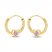 Children's Pink Cubic Zirconia Hoop Earrings 14K Yellow Gold