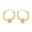 Children's Pink Cubic Zirconia Hoop Earrings 14K Yellow Gold