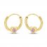Children's Pink Cubic Zirconia Hoop Earrings 14K Yellow Gold