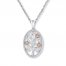 Heart Tree Necklace 1/20 cttw Diamonds Sterling Silver/10K Gold