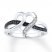 Black & White Diamond Heart Ring 1/10 ct tw Sterling Silver