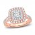 Multi-Diamond Engagement Ring 1-1/2 ct tw Princess/Round-Cut 14K Rose Gold