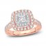 Multi-Diamond Engagement Ring 1-1/2 ct tw Princess/Round-Cut 14K Rose Gold