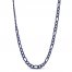 Men's Necklace Blue Ion Plating Stainless Steel 24"