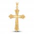 Fancy Diamond-cut Cross Charm 14K Yellow Gold