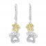 Paw Print Earrings 1/15 ct tw Diamonds Sterling Silver/10K Gold