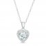 Aquamarine Heart Necklace Sterling Silver