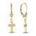 Cross Dangle Earrings 14K Yellow Gold