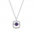 Unstoppable Love Amethyst Necklace 1/10 ct tw Diamonds Sterling Silver 19"