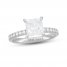 Neil Lane Diamond Engagement Ring 2-3/8 ct tw Princess/Round-Cut 14K White Gold