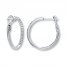 Diamond Hoop Earrings 1/2 ct tw Round-cut 10K White Gold