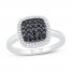 Black & White Diamond Ring 3/8 ct tw Sterling Silver