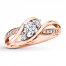 Three-Stone Engagement Ring 3/8 ct tw Diamonds 14K Rose Gold