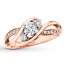 Three-Stone Engagement Ring 3/8 ct tw Diamonds 14K Rose Gold