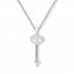 Key Necklace 1/20 ct tw Diamonds Sterling Silver