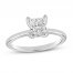 Diamond Solitaire GIA-graded Engagement Ring 1 ct tw Princess-cut 18K White Gold