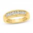 Men's Diamond Wedding Band Round/Baguette-Cut 5/8 ct tw 10K Yellow Gold