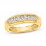 Men's Diamond Wedding Band Round/Baguette-Cut 5/8 ct tw 10K Yellow Gold
