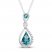 Oceanic Blue Topaz & White Topaz Necklace Sterling Silver 18"