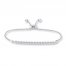 Diamond Bolo Bracelet 1/4 ct tw Round-cut Sterling Silver