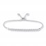 Diamond Bolo Bracelet 1/4 ct tw Round-cut Sterling Silver