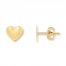 Young Teen Heart Earrings 14K Yellow Gold