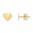 Young Teen Heart Earrings 14K Yellow Gold