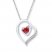 Lab-Created Ruby Necklace 1/20 ct tw Diamonds 10K White Gold
