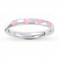 Stackable Heart Ring Pink Enamel Sterling Silver