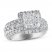 Multi-Diamond Engagement Ring 3 ct tw Princess/Round 14K White Gold