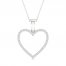 Diamond Heart Necklace 1/5 ct tw Round-Cut Sterling Silver 18"