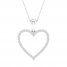 Diamond Heart Necklace 1/5 ct tw Round-Cut Sterling Silver 18"
