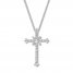 Cross Necklace Lab-Created White Sapphires Sterling Silver