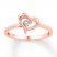 Heart Ring Diamond Accents 10K Rose Gold