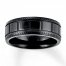 Wedding Band Black Ion-Plated Stainless Steel 8mm