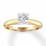 Diamond Solitaire Engagement Ring 1 Carat Round 10K Yellow Gold