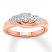 Three-Stone Diamond Engagement Ring 3/4 ct tw 14K Rose Gold
