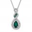 Lab-Created Emerald Necklace Sterling Silver