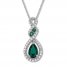 Lab-Created Emerald Necklace Sterling Silver