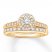 Diamond Bridal Set 1/2 ct tw Round-cut 14K Yellow Gold